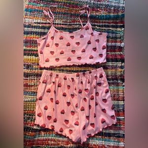 Strawberry camisole pajama set L